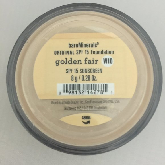 #NWT bareMinerals SPF15 Original Foundation Golden Fair W10 8g/0.28oz - Picture 1 of 2